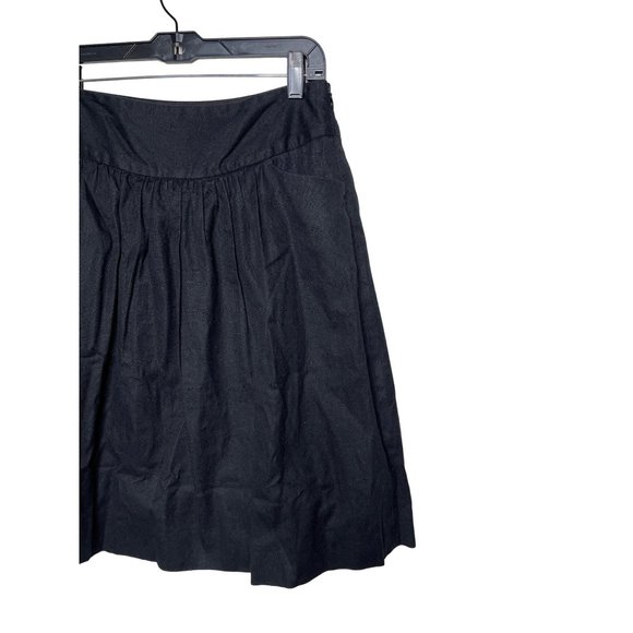 Prize Skirt Women Sz 6 Black A Line Full Solid Linen Blend Neutral Bohemian Dark - Picture 3 of 12